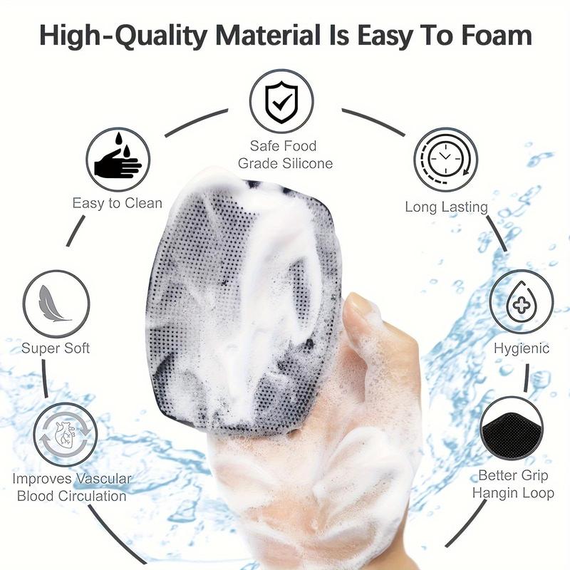 Silicone Face Scrubber & Body Scrubber, 2 Counts set Soft Silicone Body Scrubber, Durable Easy Cleaning Body Wash Tool for Deep Cleansing & Massage, Christmas Gift