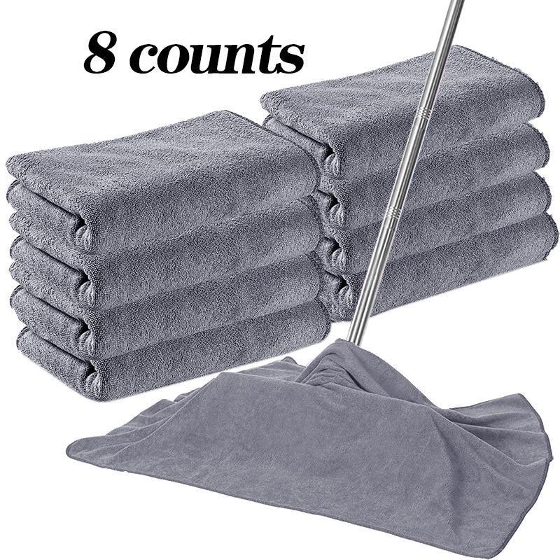 Microfiber Soft Absorbent Cloth, 8 Counts Reusable Cleaning Towel, Household Cleaning Tool for Car Home Kitchen Bathroom