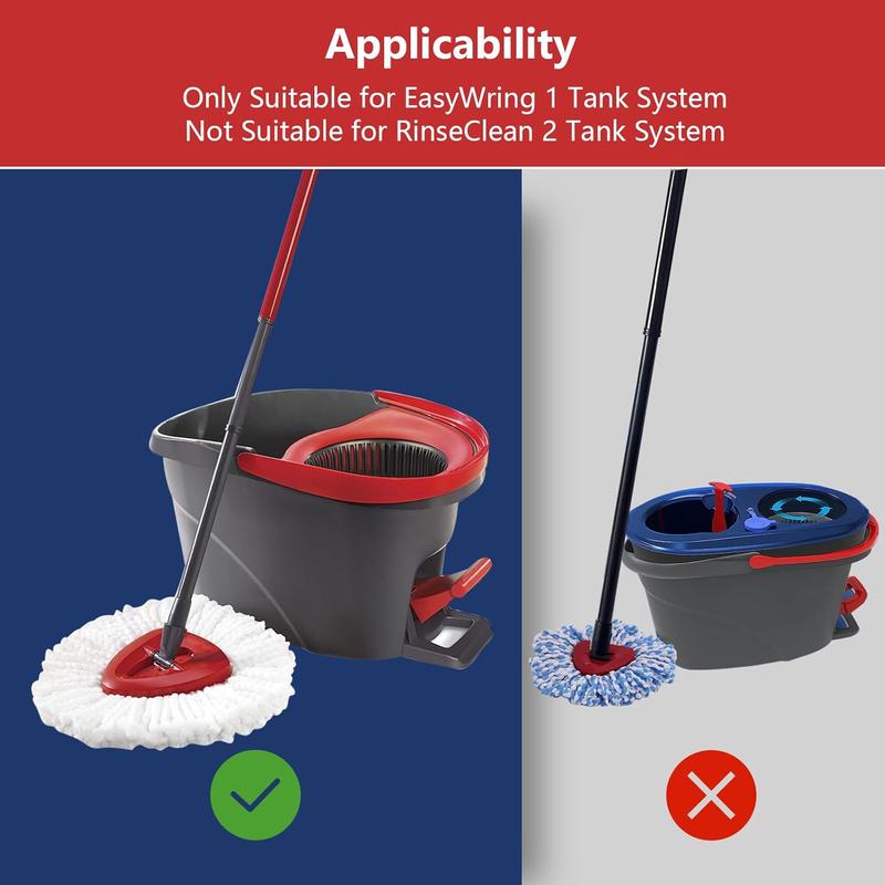 2 Pack Mop Replace  Compatible with O Cedar 1 Tank System Spin Mop Refill and Bucket, Easy Wring Microfiber Spin Mop Replacement , 360 Degree Spin Mop  Replacement for Floor Cleaning