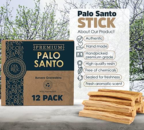 Palo Santo Smudging Sticks Premium (12 Pack) from Peru -100% Natural Incense, High Resin for Spiritual Cleansing-Substantially Hand-Picked Ethically Wild Harvested-Sustainable Packaging Perfume Scented Scent