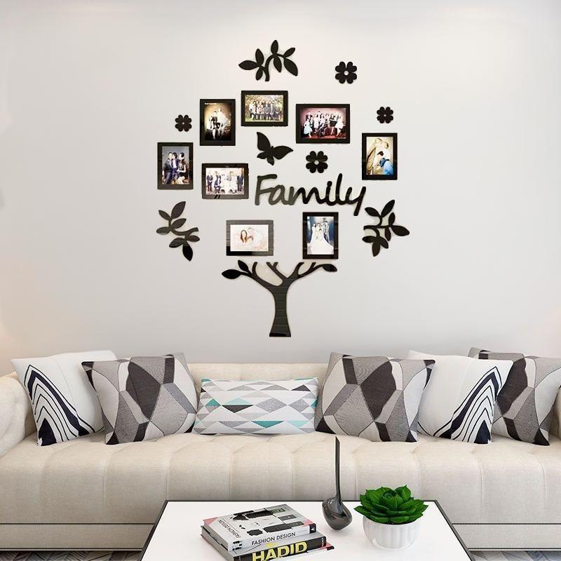 Family Tree Design Wall Sticker, 1 Set Creative 3D Acrylic Wall Decal, Wall Art Decor for Home Living Room Bedroom