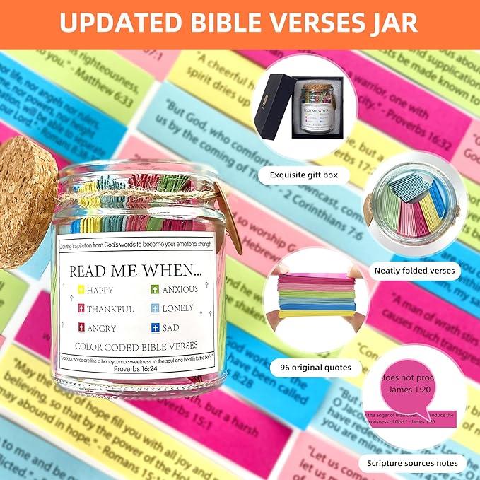 [Free Shipping to All]Converse Bible Verse Jar, Emotions And Feelings To Read Me As a Bible Verse Jar, Bible Prayer Card Hope Jar, Religious Graduation Gift, Bible Study Church Christian Gift, Female, Male, Mom, Dad, Friend