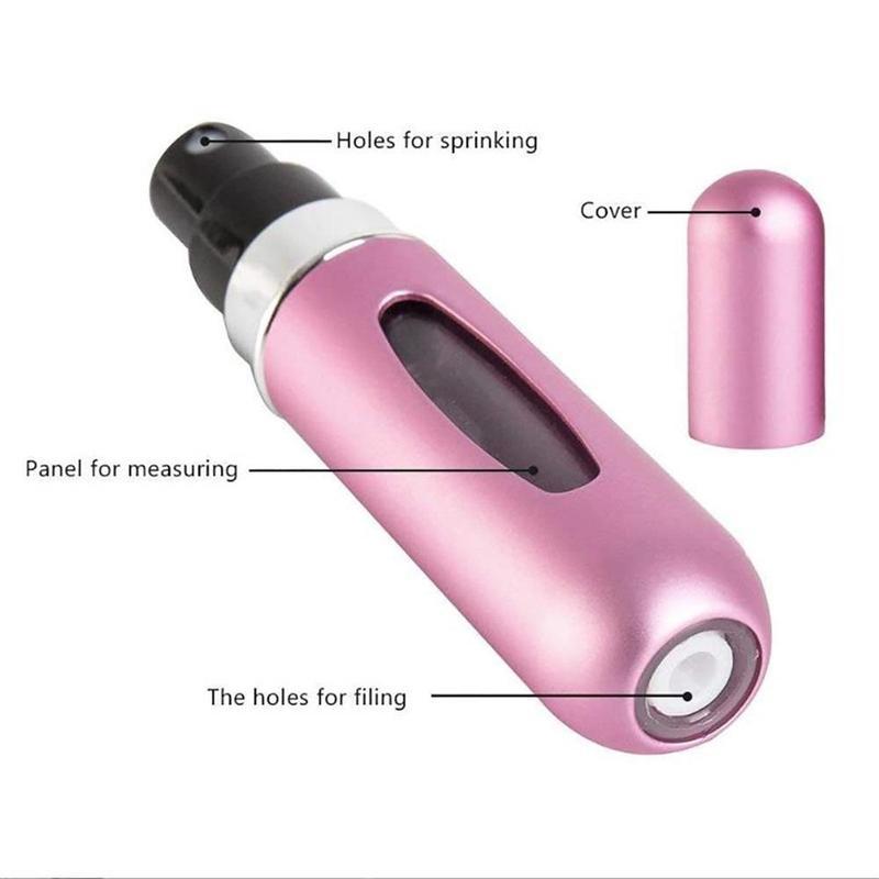  2Pack Portable Travel Perfume Spray Dispenser Bottle,Mini Reusable Refillable Spray Bottle, Pocket Size Perfume Atomizer Perfume Kit, Empty Mist Spray Bottle for Perfume & Toner