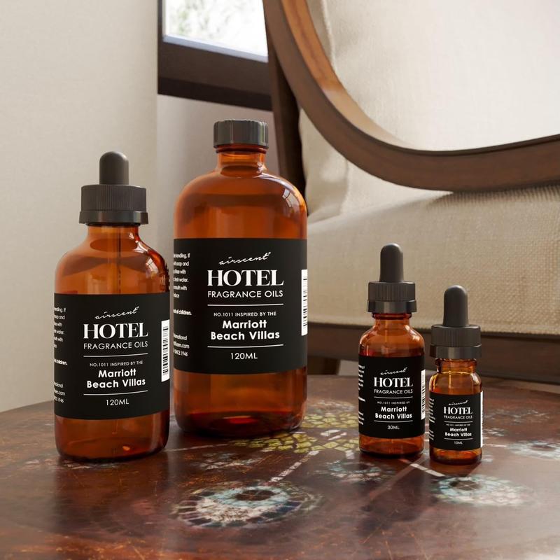 Hotel Diffuser Oil Inspired by The Marriott Beach Villas - No. 1011 Diffuser Oil - Air-Scent Essential Oil - 10 mL, .34 fl oz Fragrance Oil Dropper Bottle for Aromatherapy Diffusers and Humidifiers