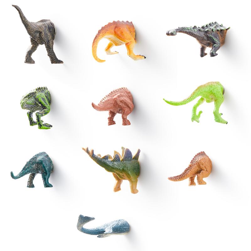 Set of 10 Dinosaur Tail Magnetic Fridge Decor - Unique Decorative Magnets for Home or Office Decoration