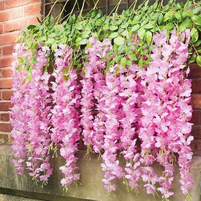 Artificial Flower Hanging Garland, 12pcs set Fake Flower Hanging Vine Garland, Fake Flower for Wedding Party Home Decor