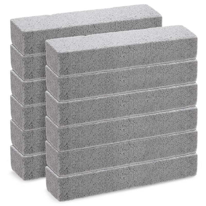 12-Pack Pumice Stones for Cleaning - Toilet Bowl Cleaner (Gray)