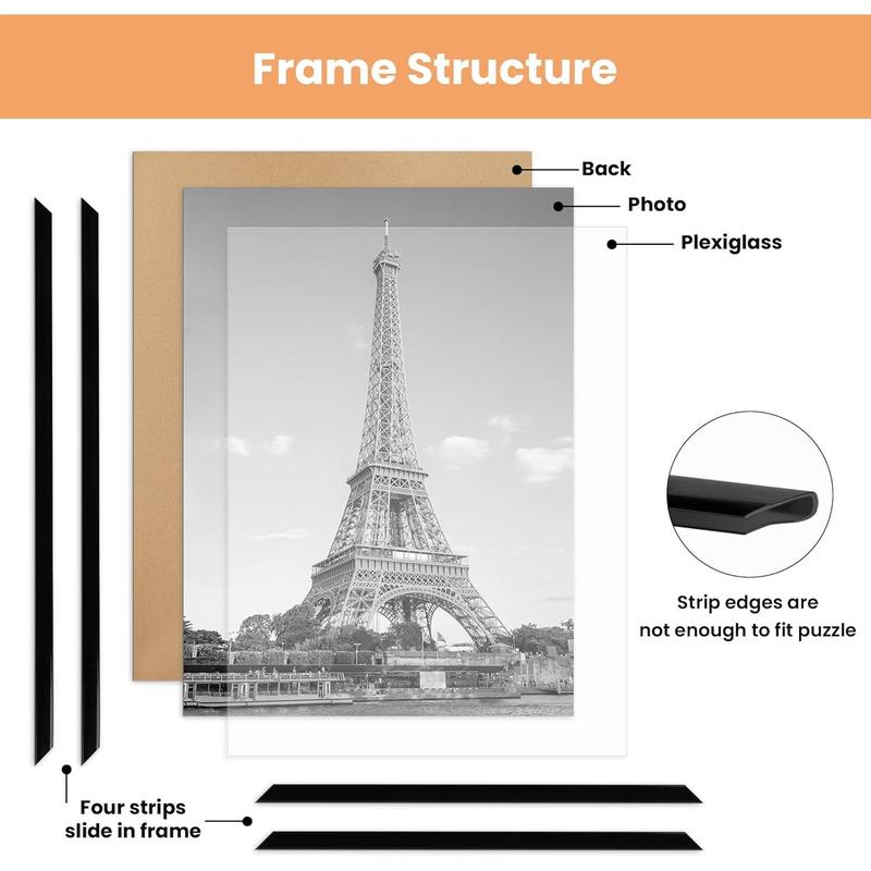 Frame Black 3 Pack, Poster Frames for Horizontal or Vertical Wall Mounting, Scratch-Proof Wall Gallery Photo Frame Decor Gift Hanging Plastic