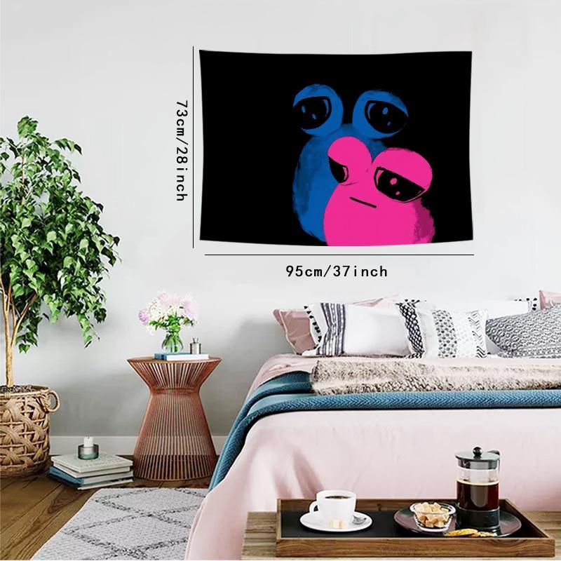 Abstract Frog Couple Pattern Tapestry, 1 Count Aesthetic Wall Hanging Decor, Polyester Tapestry for Bedroom Home Office Decor, Accessories with Free Installation Package