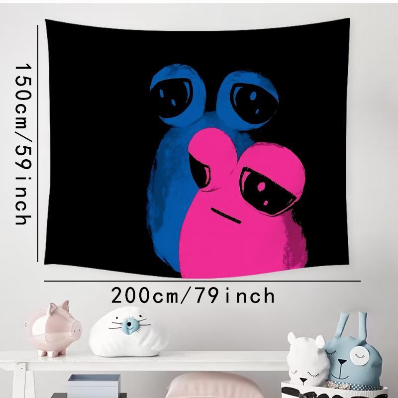 Abstract Frog Couple Pattern Tapestry, 1 Count Aesthetic Wall Hanging Decor, Polyester Tapestry for Bedroom Home Office Decor, Accessories with Free Installation Package