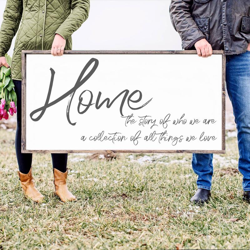 LTD Home The Story Of Who We Are A Collection Of All Things We Love, Home Story Family Sign, Wedding Gift, Farmhouse Sign,Unframe