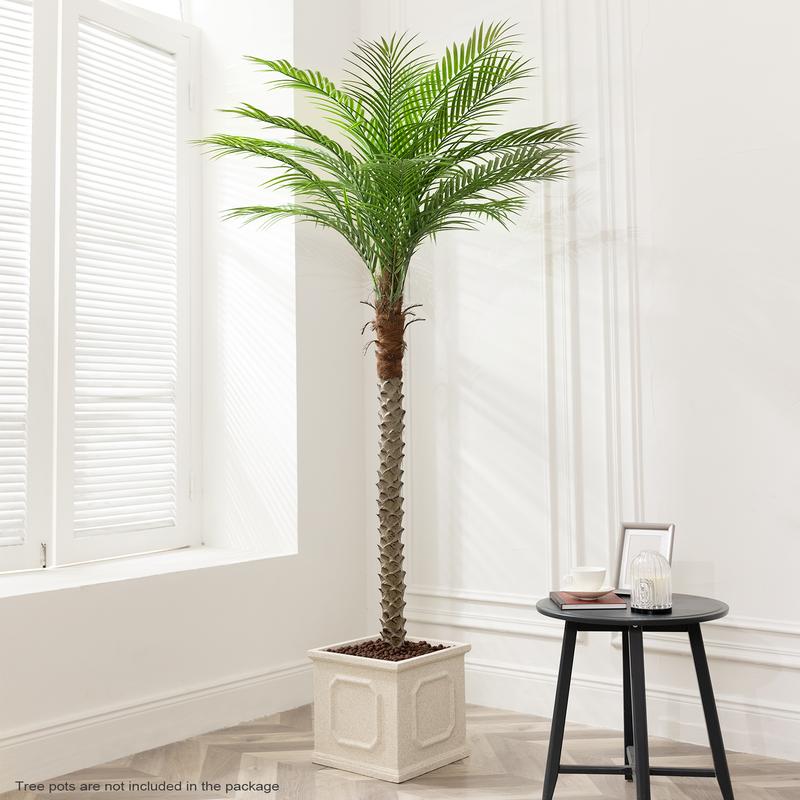 Artificial Phoenix Palm Tree, Simulation Plant, 7 8 9 Feet Tall with 18 Adjustable Leaves, Outdoor Indoor Decoration Fake Plants for Home Office Decoration Decorative Fruit Outdoor Tall Plants artificial greenery Ornaments potted  plant