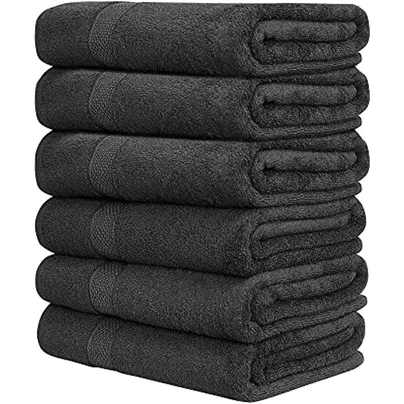 Hotel  Spa 100% Cotton Bath Towels Set of 624x48 inch Ultra Soft Large Bath Towel Set Highly Absorbent Daily Usage Ideal for Pool Gym Pack of 6  weight