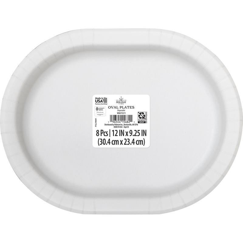 Multi-Color Nutcracker Oval Disposable Paper Plates, 12 in, 8 Count, by Holiday Time