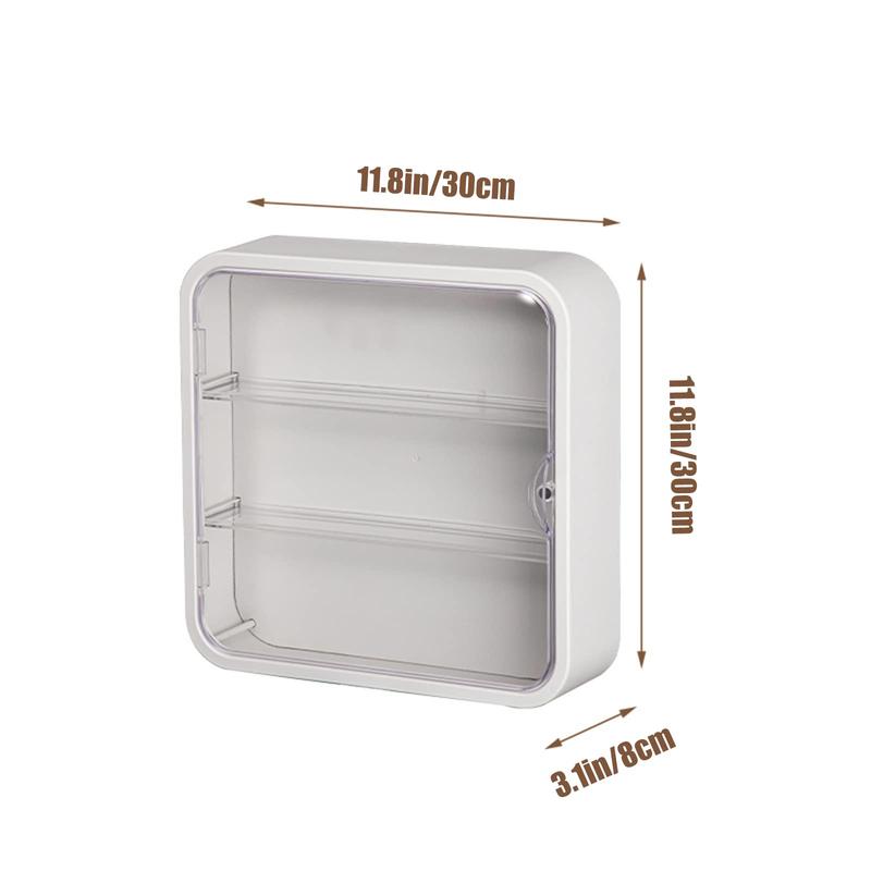 Transparent Wall Mounted Acrylic Doll Storage Box, Adjustable Display Stand, Dustproof, Moisture-Resistant, Display Mini Figure (Cream) Organiser