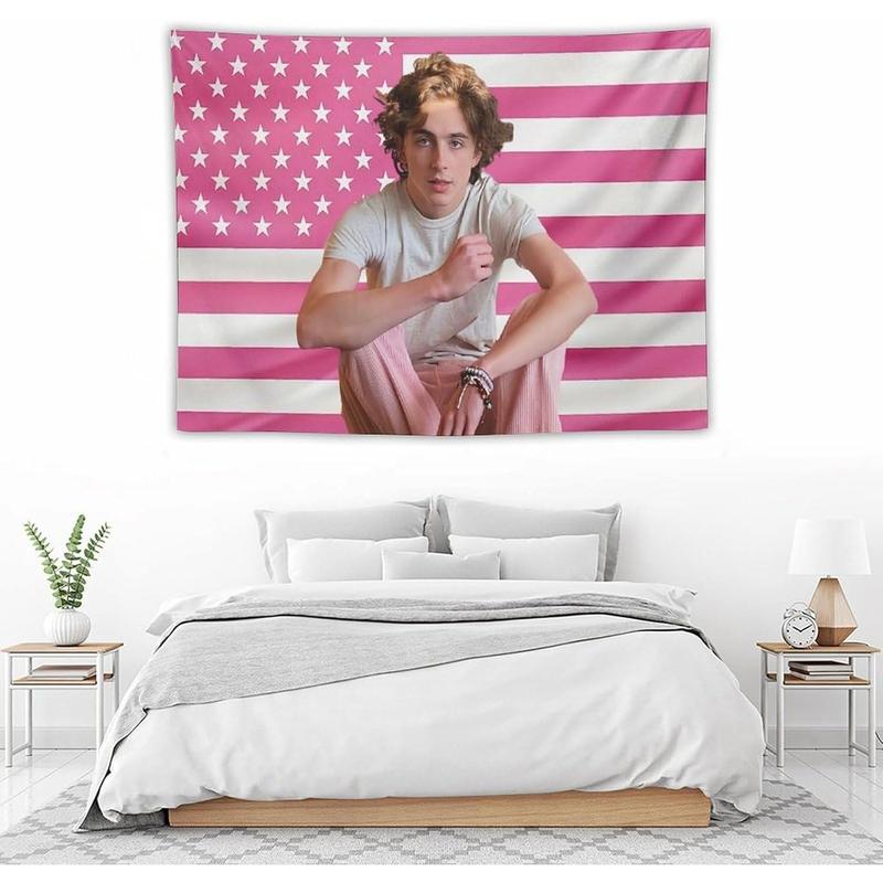 American Timothee Flag Tapestry Chalamet Poster Suitable for College Dormitories, Bridal Chambers, Living Rooms, Dormitories, Background Decorations, National Flag Gifts Merch 30