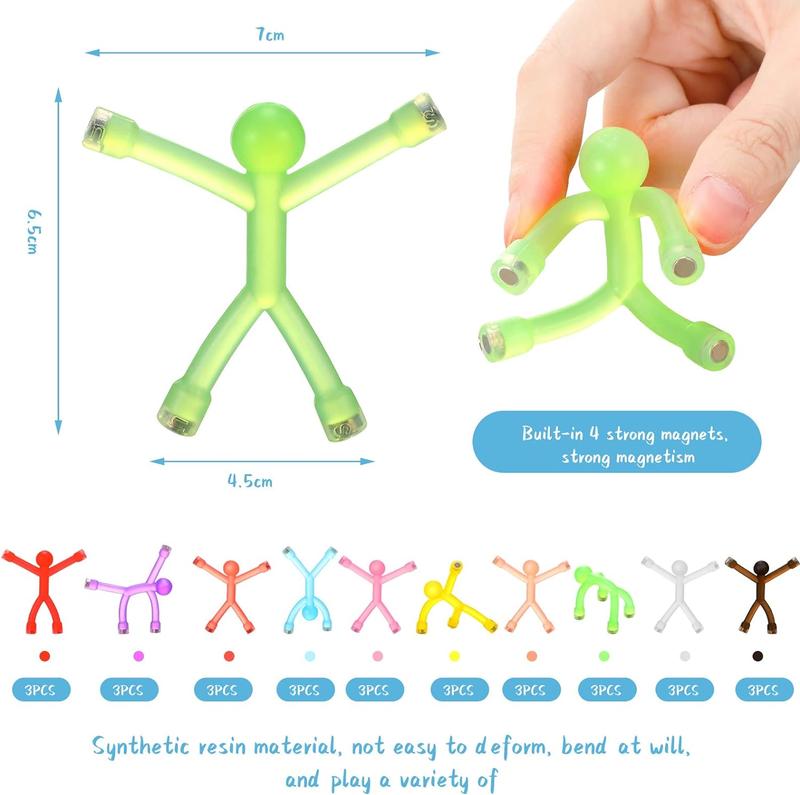 30 Pcs Cute Novelty Man Fridge Magnets for Refrigerator, Door, Office Humanoid Magnetic Toys Colorful Fidget Toys for Crafts Science