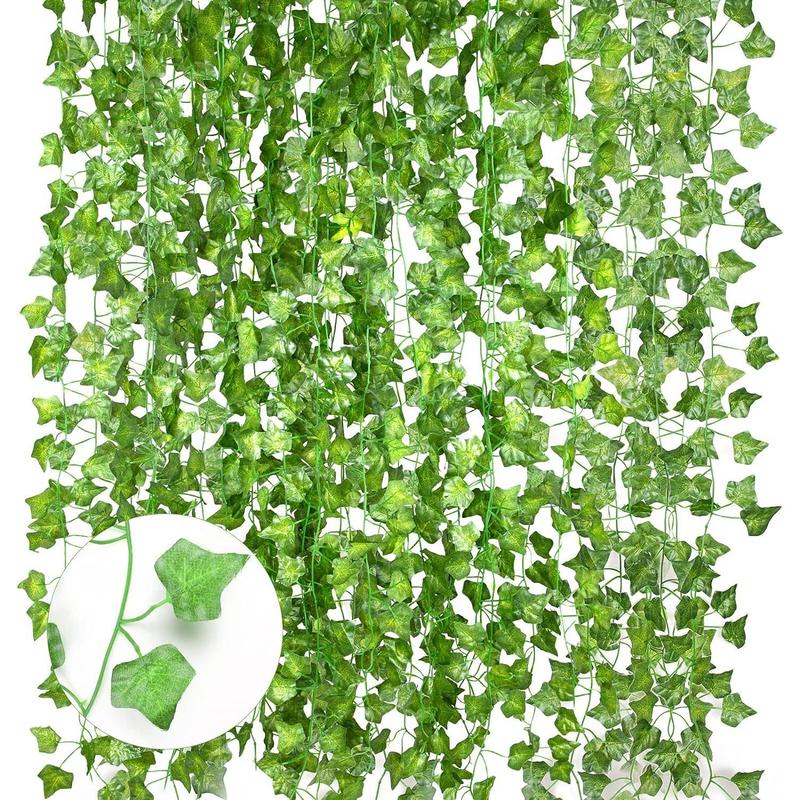 12 Pack 84 Feet Fake Ivy Leaves Vines Artificial Garland Greenery Hanging Plants for Bedroom Decor Aesthetic, Party Wedding Wall