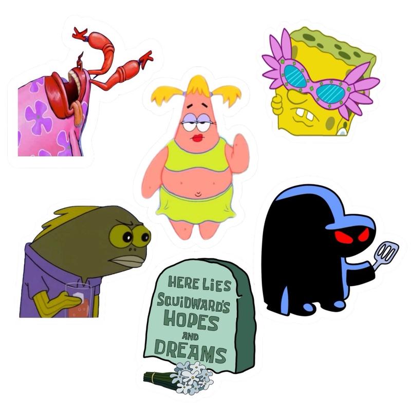 SpongeBob Sticker Pack (Waterproof) Decorative