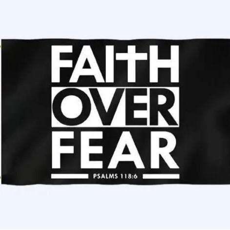 3×5FT Fun Faith Over Fear Bible Verses Flag for Outdoor Yard Fun Room Decor