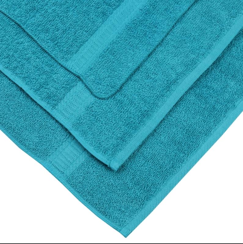 Solid Adult 10-Piece Towel Set, Turquoise and Gray