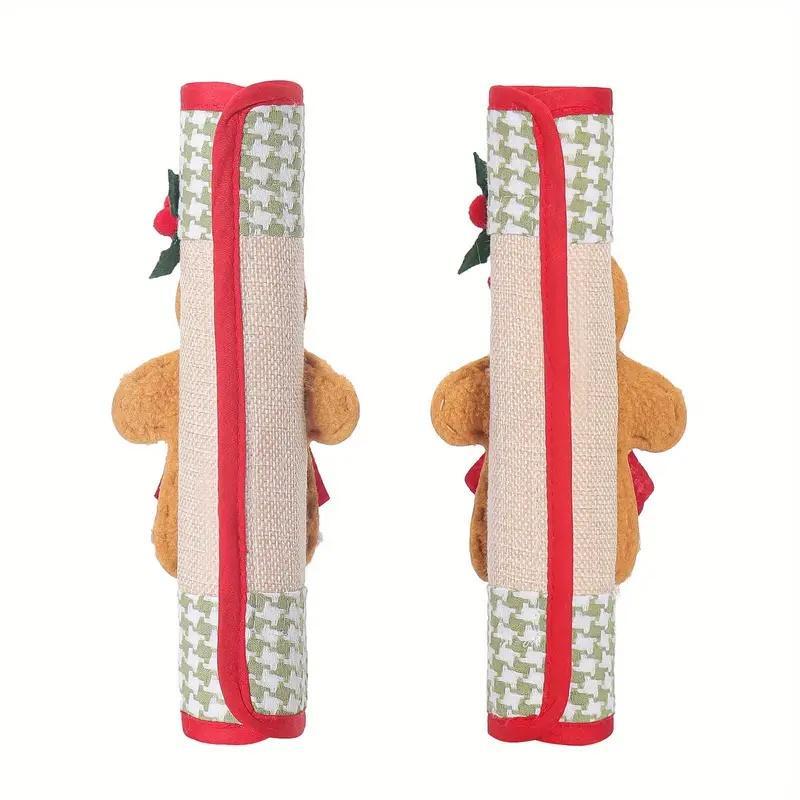 Gingerbread Man Design Refrigerator Handle Cover, 2 Counts set Cute Christmas Door Grip, Creative Holiday Decor for Home Appliances