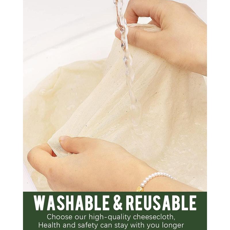 Cheesecloth for Straining Grade 100, 8 Pieces Reusable Hemmed Cheesecloth 20 x 20 Inches, 100% Unbleached Cotton Cheese Cloths for Straining, Filtering, Canning, Covering, Polishing and Decoration