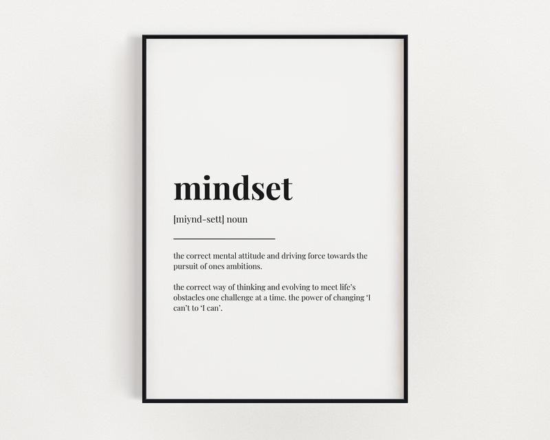 Mindset Definition Poster Prints No Framed, Gifts For His Her, Bedroom Wall Decor, Wall Art Home Decor, Poster For Room