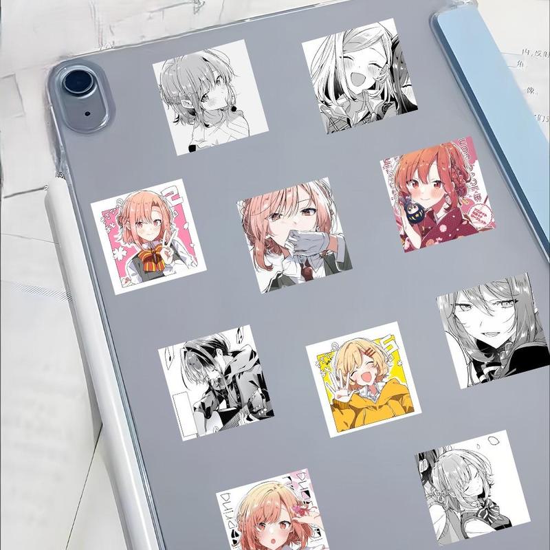 Anime Character Pattern Sticker, 54pcs set Waterproof Self Adhesive Decor Paper, Decor Sticker for Gift Greeting Card Water Bottle Laptop Phone