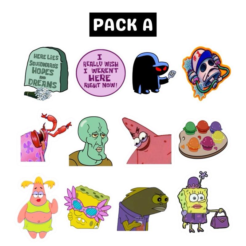 SpongeBob Sticker Pack (Waterproof) Decorative