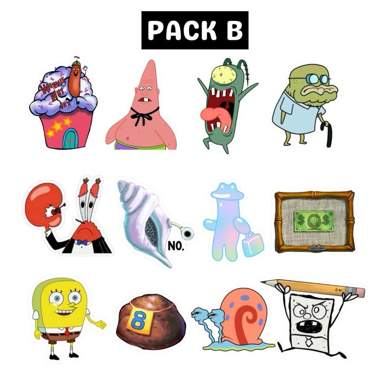 SpongeBob Sticker Pack (Waterproof) Decorative