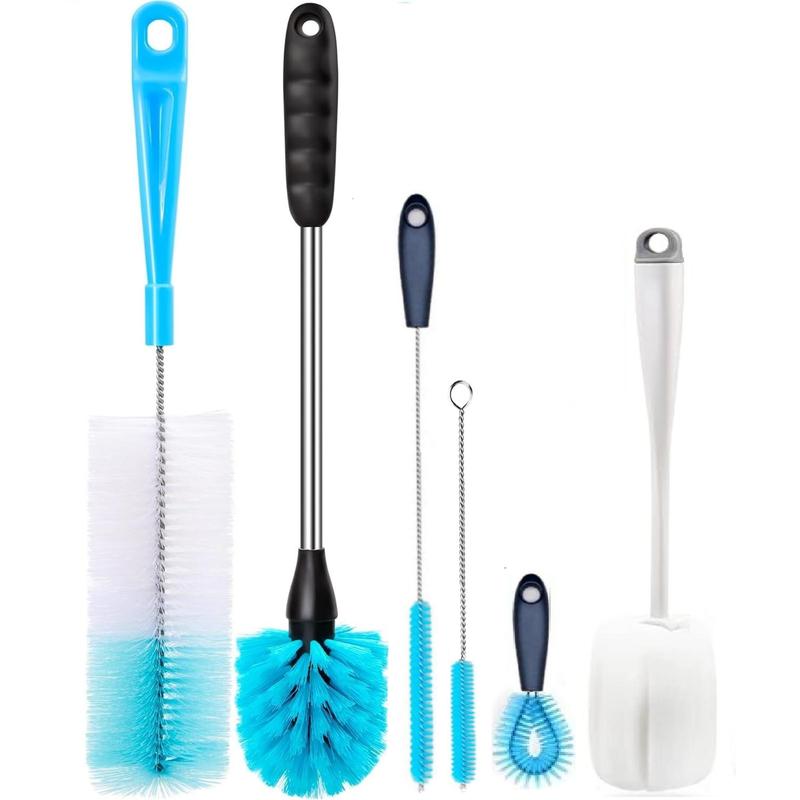 Kitchen Cleaning Brush Set, Long Handle Bottle Cleaning Brush Suitable for Cleaning Water Bottles, Glasses, Narrow Cup Straws