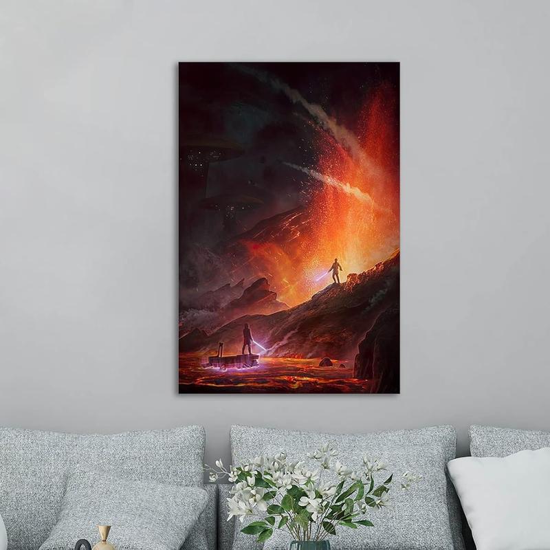 Aovvhing Obi- Wan Kenobi VS Anakin Poster Wall Art Canvas Prints Star Movie Wars Posters for Bedroom Wall Decoration - Unframed 24x36 inches artistic posters artistic wall art room decor