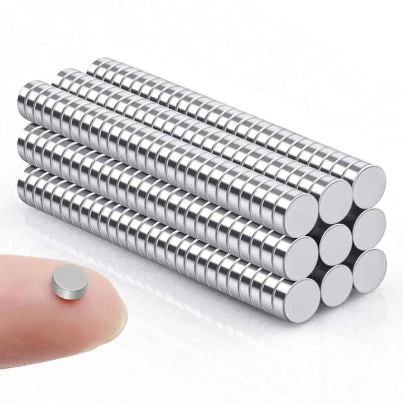 Refrigerator Mini Magnets, 100 Pack, 5x2mm, Small Little Neodymium Fridge Tiny Decor Plastic Round