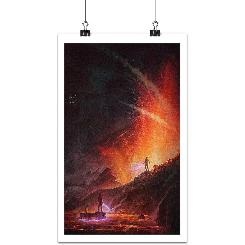 Aovvhing Obi- Wan Kenobi VS Anakin Poster Wall Art Canvas Prints Star Movie Wars Posters for Bedroom Wall Decoration - Unframed 24x36 inches artistic posters artistic wall art room decor