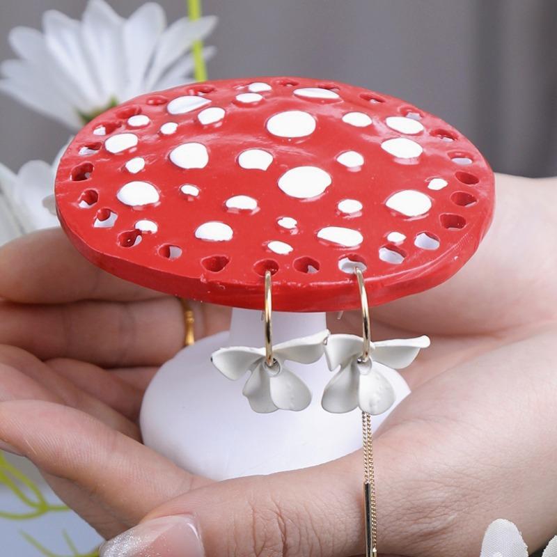 Room Decor Mushroom Shaped Jewelry Storage Rack, 1 Count Creative Mushroom Design Jewelry Display Stand, Summer Home Decor Jewelry Organizer, Summer Gifts, Halloween Gift