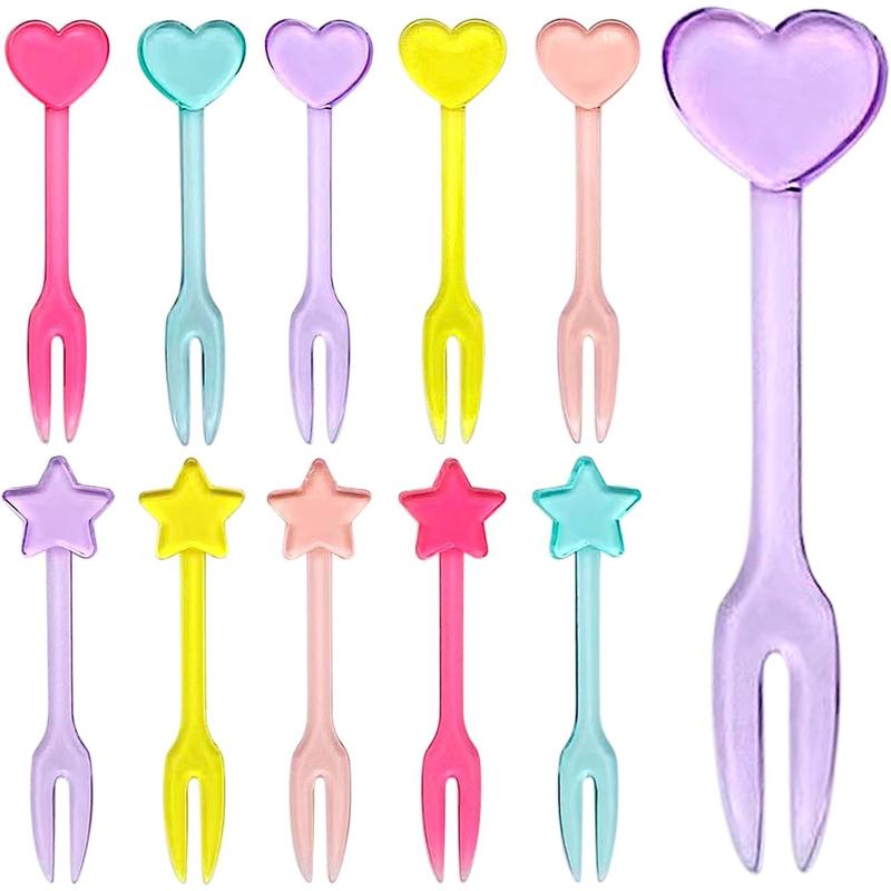 Forks for Kids – 30 - Picks for Kids Fruit Forks Bento Box Picks Reusable Mini Toothpick Sticks Heart Dessert Forks for Children Party Bento Lunch Box Disposable