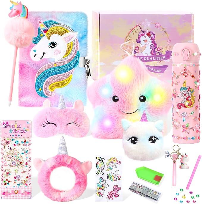 DISHIO 10pcs Unicorn Girls Gift Set for Girls Birthday Party, Christmas and Halloween, Cute Rainbow Unicorn Gift for Girls and Teens Ages 3-12 kit  doll