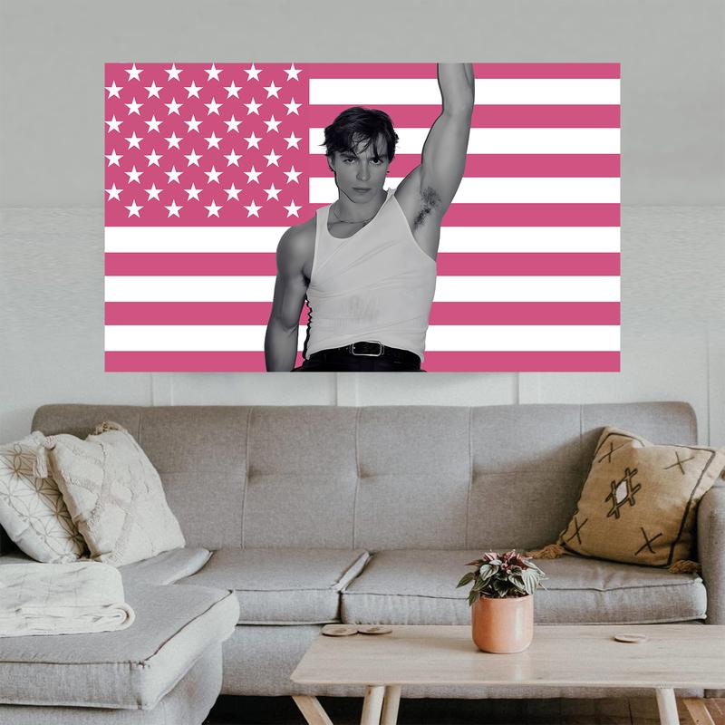 Nicholas Chavez Pink American Tapestry Flag 3x5ft Feet Funny Meme Tapestry DecorPrintLyle Menendez,Monsters Rafe Cameron  PinkFlag