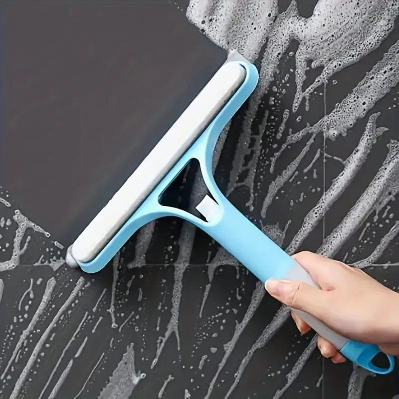 3 in 1 Glass Scraper & 2 Counts Cloth Set, 3 Counts Multifunctional Handheld Shower Window Glass Scraper, Cleaning Tool for Window, Tile, Car Windshield, Mirror