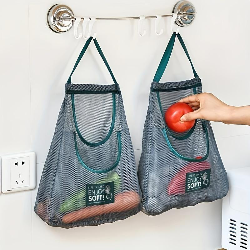 Mesh Hanging Storage Bag, 2 Counts set Breathable Garlic Onion Storage Bag, Kitchen Storage Organizer for Home Dormitory Dining Room