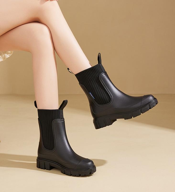 Women Short Rain Boots,Non-Slip Rainboots for LadiesOutdoor Work Rain Shoes Ankle Deck Boots Waterproof Garden Shoes Anti-Slip Rainboots