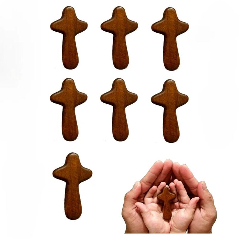 Wooden Mini Cross, 16pcs set Portable Handheld Prayer Cross, Religious Decorations for Home Church Outdoor Activities