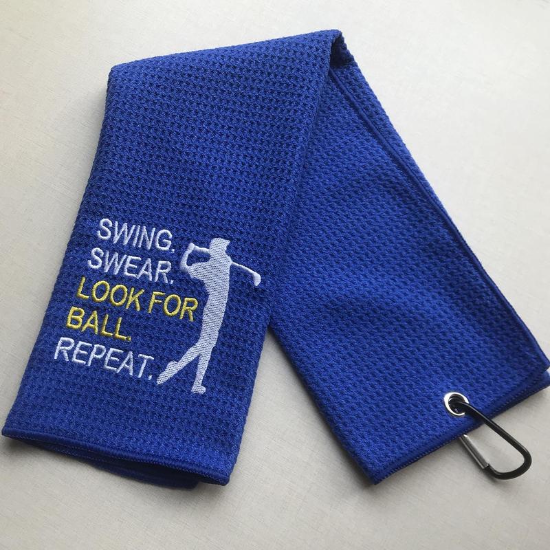 Golf Towel, Soft Absorbent Golf Towel with Clip, Portable Golf Towel for Outdoor Sports, Christmas, Christmas Gift