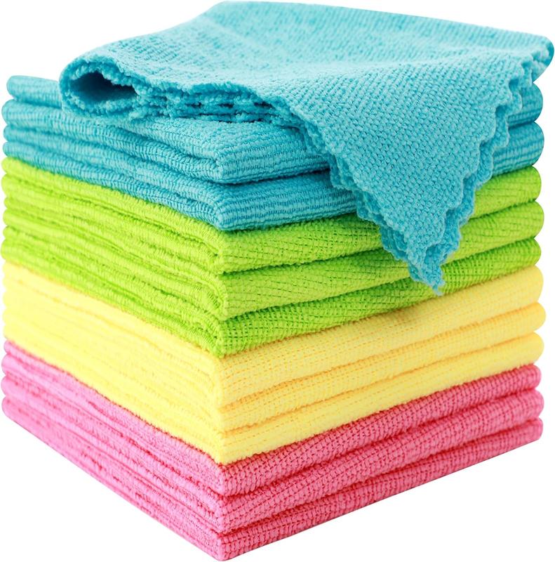 12 Pack Microfiber Cleaning Cloth - Reusable Cleaning Rag, Fast Drying Cleaning Towels,12