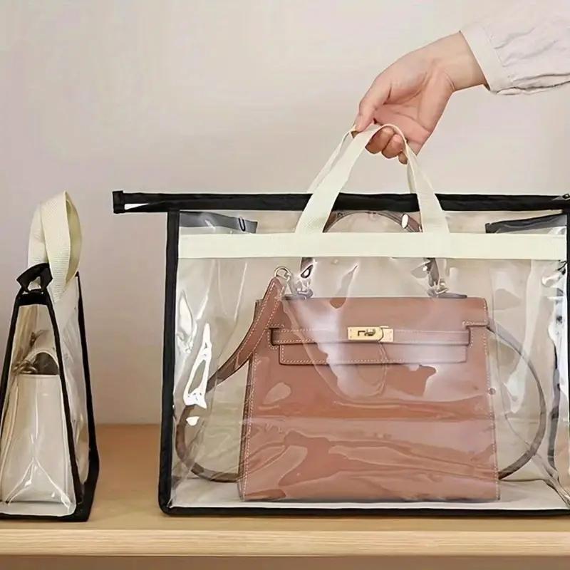 Clear Handbag Storage Bag, 1 Count Dustproof Moisture-proof Storage Bag, Wardrobe Hanging Bag, Transparent Protective Storage Bag for Home, Bedroom Accessories