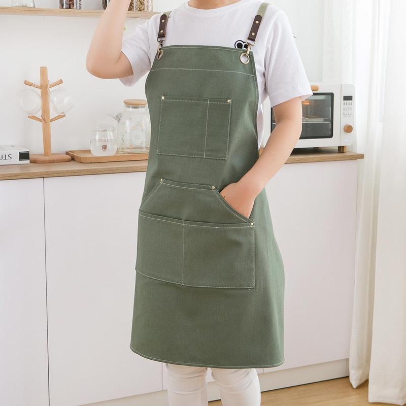 Solid Color Sleeveless Apron with Pocket, Breathable Anti-spill Apron, Multi-purpose Kitchen Apron, Home Care Supplies for Home Use