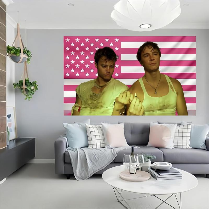 Flag Drew JJ Tapestry Pink Rafe America Funny Starkey Cameron Maybank Flag poster with 4 Brass Grommets for College Dorm Decor, Room Decor Flag Merch Gift 3x5ft