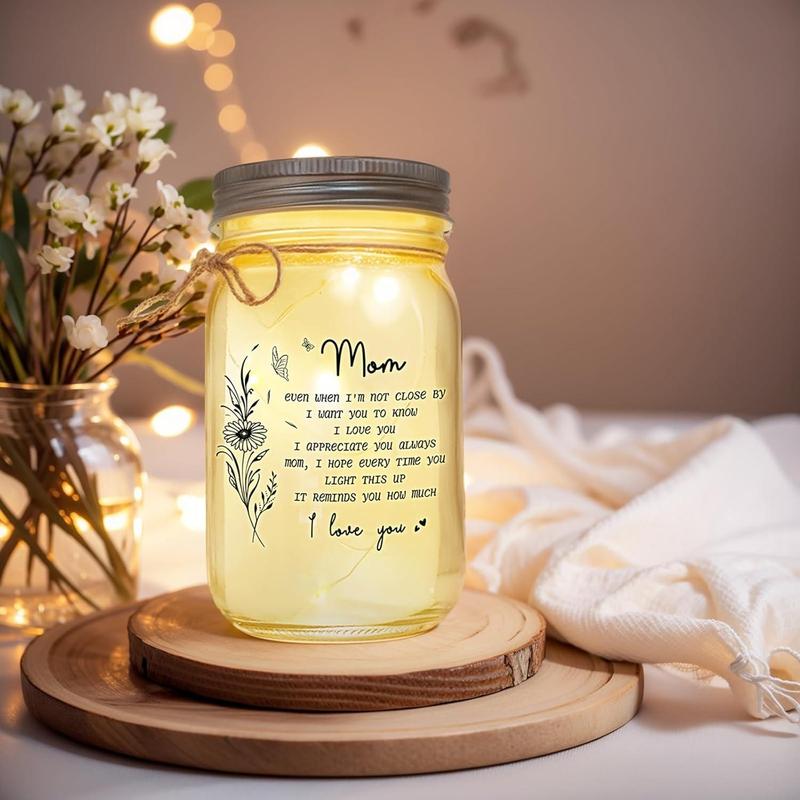 Christmas Gifts for Mom, Mom Birthday Gifts from Daughter Son Unique, Thanksgiving Day Best Gifts for Mom, Mom Mason Jar Home Decoration