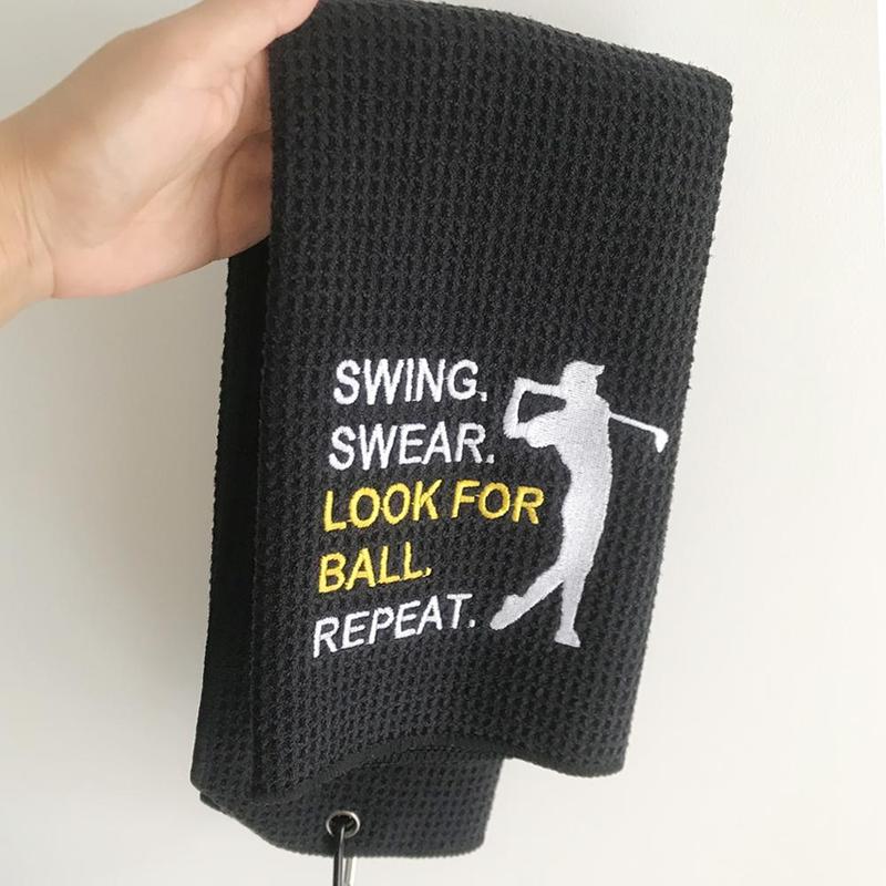 Golf Towel, Soft Absorbent Golf Towel with Clip, Portable Golf Towel for Outdoor Sports, Christmas, Christmas Gift